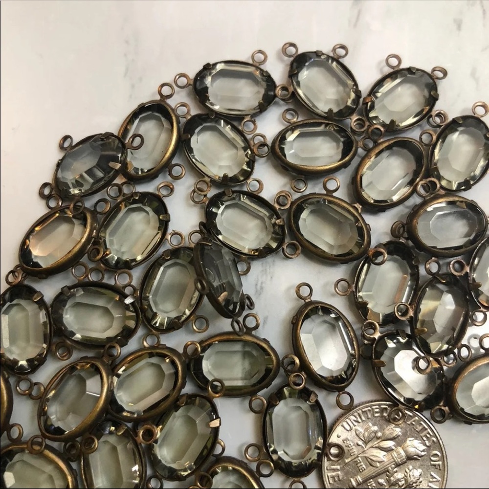 Smoky quartz Swarovski four hoop links